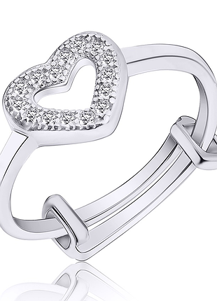 Серебряное кольцо с фианитами на фалангу, размер без розміру, вес: 1.6 г
