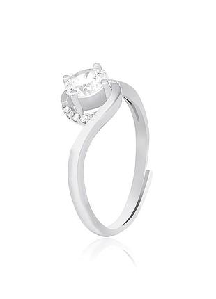 Серебряное кольцо с фианитами, размер 16,0, вес: 2.0 г