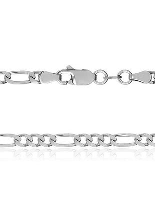 Серебряная цепочка, фигаро (картье) 3+1 (809р), размер 50 см x 0,4 см, вес: 5.7 г