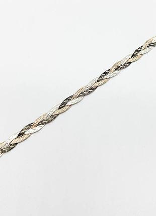 Срібний браслет, розмір 19 см x 0,6 см, вага: 8.8 г