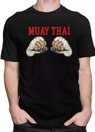Футболка с принтом "muay thai" черный