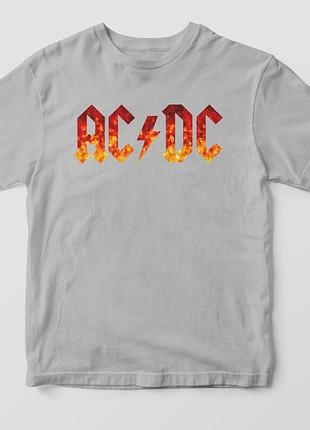 Футболка з принтом «ac/dc» сірий
