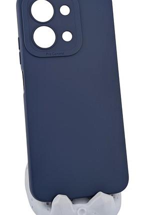 Чехол pro camera для poco c85 4g global (код модели 25078pc3eg) бампер с микрофиброй синий