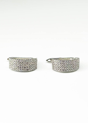 Серебряные серьги в стиле "tiffany" с фианитами