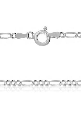 Серебряная цепочка, фигаро (картье) 3+1 (809р), размер 50 см x 0,2 см, вес: 4.4 г