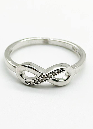 Серебряное кольцо в стиле "tiffany" со вставкой фианит, размер 16,5, вес: 1.8 г