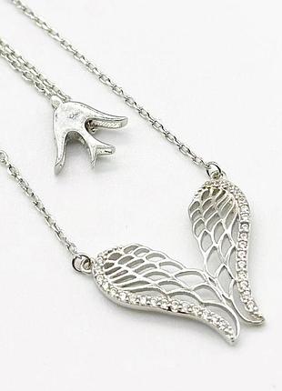 Серебряное колье со вставкой фианит