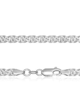 Серебряная цепочка, тигровый глаз (827), размер 55 см x 0,4 см, вес: 17.3 г