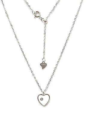 Серебряное колье со вставкой фианит, размер 43 см x 0,1 см, вес: 2.0 г