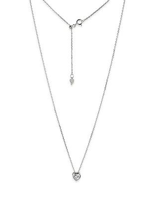 Серебряное колье со вставкой фианит, размер 43 см x 0,1 см, вес: 1.8 г