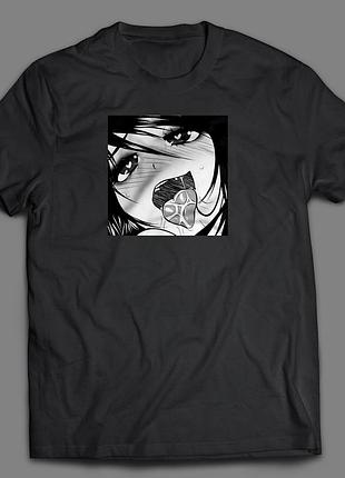 Футболка аниме 21/ahegao а4, черный