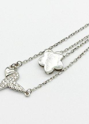 Серебряное колье со вставкой фианит