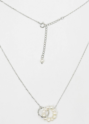 Серебряное колье со вставкой sea shell pearl, размер 45 см x 0,1 см, вес: 2.7 г
