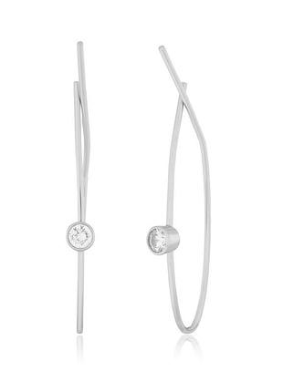 Срібні сережки зі вставкою swarovski zirconia