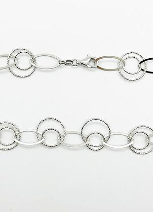 Серебряная цепочка родированная, размер 45 см x 1,65 см, вес: 14.7 г