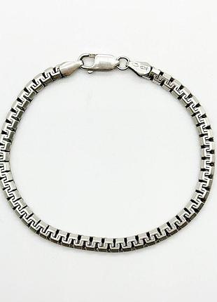 Серебряный браслет мужской, венеция плоская (917р), размер 21 см x 0,45 см, вес: 13.7 г
