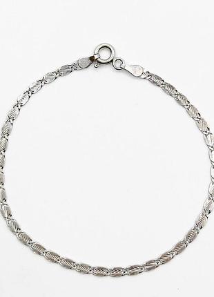 Срібний браслет, плетіння равлик, розмір 18 см x 0,25 см, вага: 2.3 г
