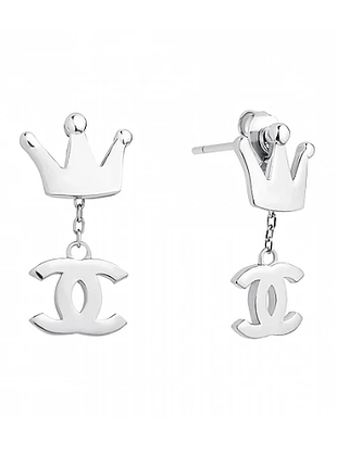 Срібні сережки в стилі "chanel"