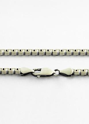 Серебряная цепь оружейная, плетение венеция плоская, размер 50 см x 0,5 см, вес: 46.8 г