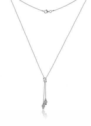 Серебряное колье, плетение фантазия, размер 45 см x 0,1 см, вес: 3.3 г