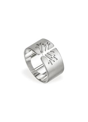 Серебряное кольцо шайба флора и фауна, размер 16,5, вес: 6.0 г