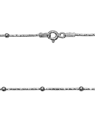 Серебряная цепочка снейк с шариками, размер 40 см x 0,1 см, вес: 2.8 г