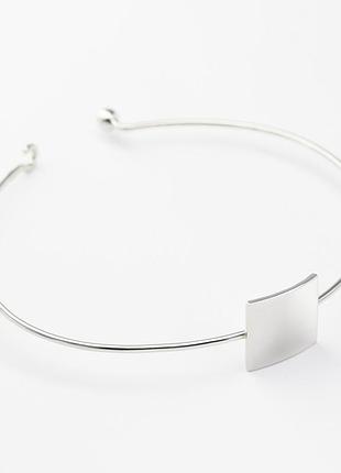 Серебряный браслет родированный, размер 18,5 см x 0,1 см, вес: 4.8 г