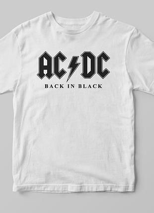 Футболка з принтом "rock. ac ⁇ dc" білий