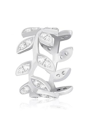 Серебряное кольцо с фианитами, размер 16,5, вес: 4.4 г