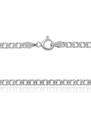 Серебряная цепочка, двойной ромб (рембо) (811), размер 55 см x 0,3 см, вес: 6.5 г