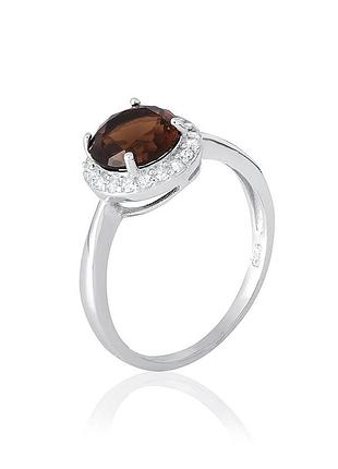 Серебряное кольцо с фианитами, размер 16,0, вес: 2.5 г
