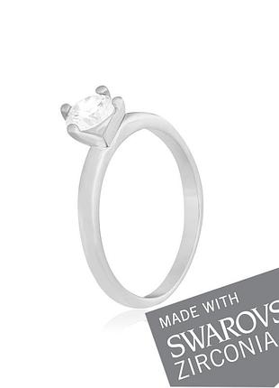 Срібна каблучка з цирконієм swarovski zirconia, розмір 17,5, вага: 1.3 г