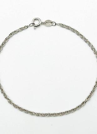Серебряный браслет, корд (803р), размер 19 см x 0,1 см, вес: 1.7 г