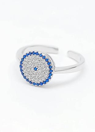 Серебряное кольцо с фианитами, размер 15,5, вес: 2.1 г