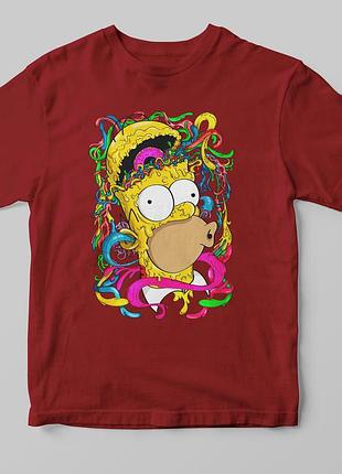 Футболка з принтом simpson бордовий