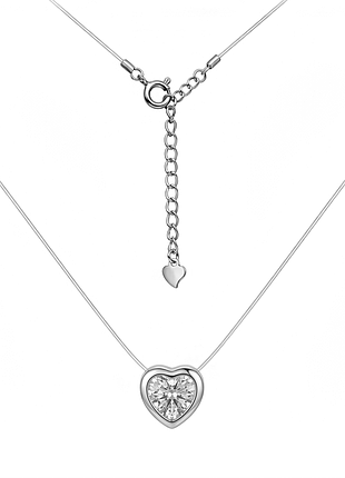 Серебряное колье мононить со вставкой swarovski zirconia, размер 40 см x 0,05 см, вес: 1.2 г