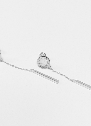Серебряные серьги в стиле "bvlgari" со вставкой перламутр