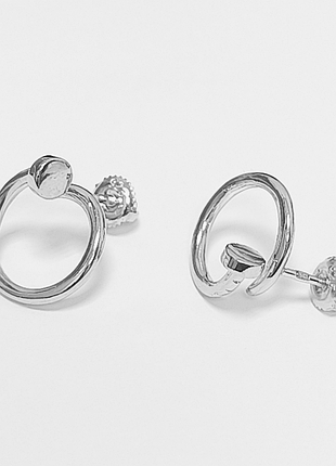 Серебряные серьги в стиле "cartier"
