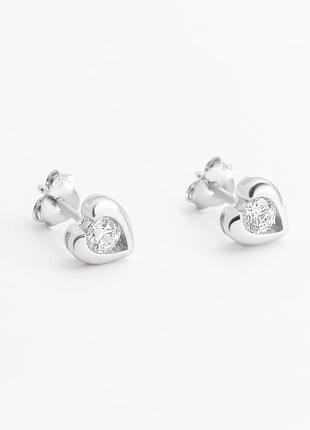 Серебряные серьги со вставкой swarovski zirconia
