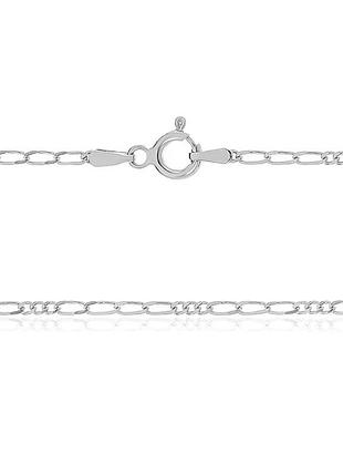 Серебряная цепочка, фигаро (картье) 3+3 (127р), размер 50 см x 0,2 см, вес: 3.0 г