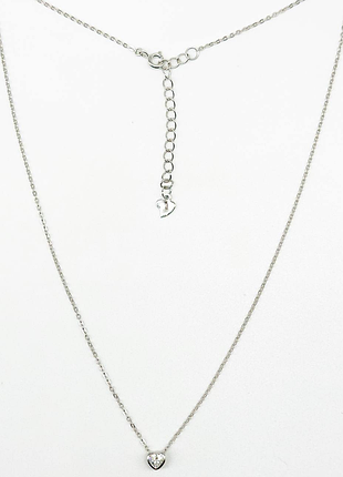 Срібне кольє зі вставкою swarovski zirconia, розмір 40 см x 0,1 см, вага: 2.0 г