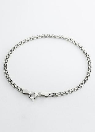 Серебряный браслет с плетением бисмарк, размер 19 см x 0,3 см, вес: 3.0 г