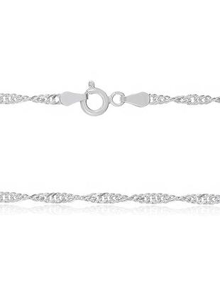 Серебряная цепочка сингапур, размер 45 см x 0,25 см, вес: 3.9 г