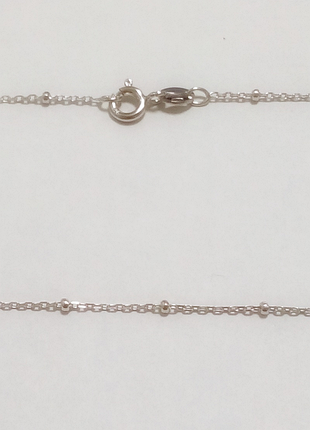 Серебряная цепочка, плетение снейк с шариками, размер 45 см x 0,1 см, вес: 1.7 г