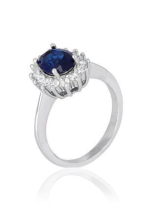 Серебряное кольцо с фианитами, размер 15,5, вес: 3.1 г