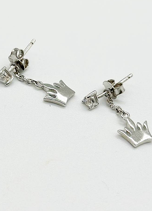 Срібні сережки зі вставкою swarovski zirconia