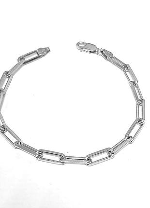 Серебряный браслет, плетение венеция длинная, размер 19 см x 0,46 см, вес: 7.1 г