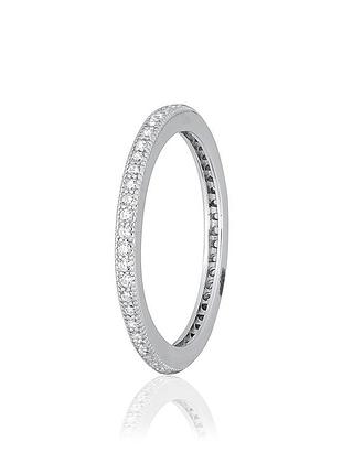 Серебряное кольцо дорожка тоненькое, размер 15,0, вес: 1.5 г
