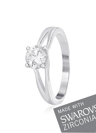 Срібна каблучка з цирконієм swarovski zirconia, розмір 16,0, вага: 2.2 г
