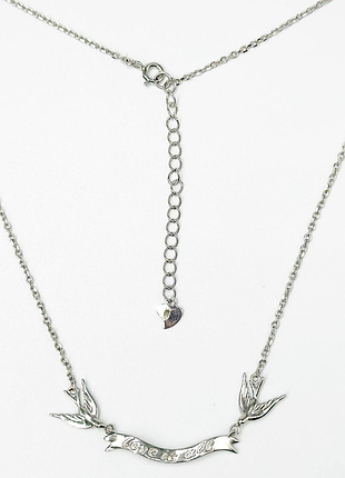 Серебряное колье родированное, размер 40 см x 0,1 см, вес: 4.1 г